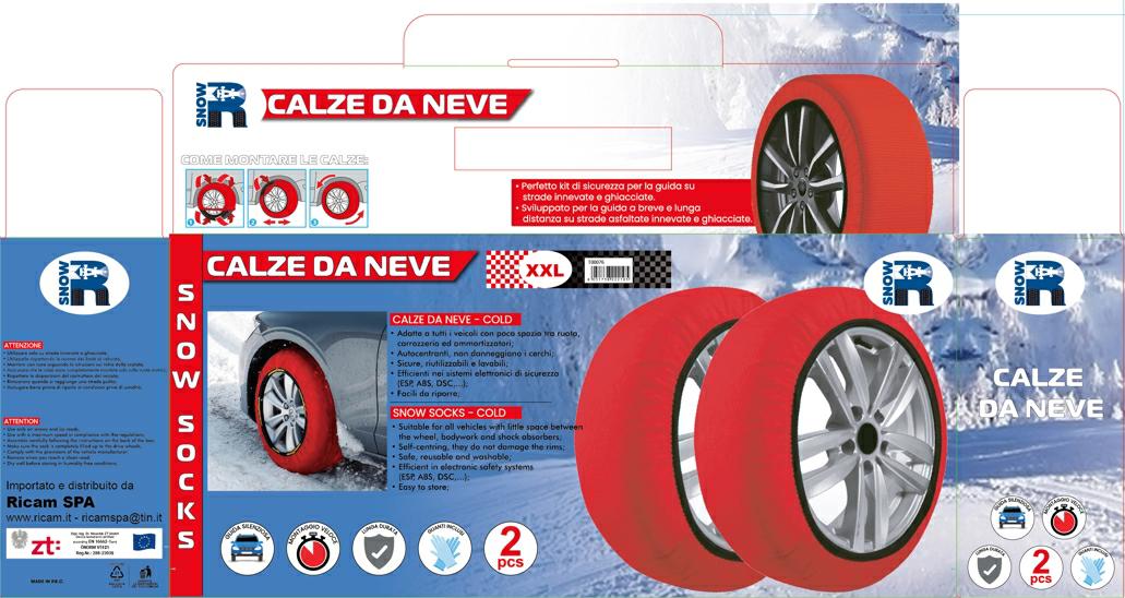 Articolo KB4P3 - CALZA DA NEVE FORCE  MISURA XL (236X43 CM) DIAMETRO 70 CM