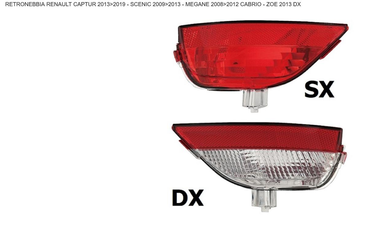 Articolo R8S77 - FANALE P/DX RETROM REN SCENIC 03/09> CAPTUR 02/13> ZOE 06/19>