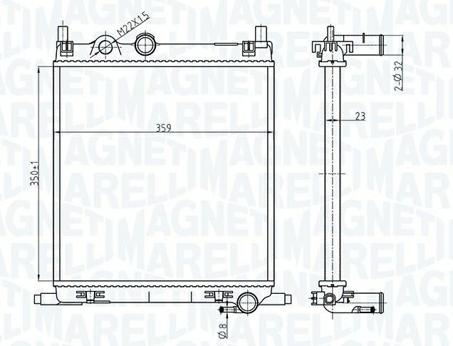 Articolo RQBMH - RADIATORE VW UP (121, 122, BL1, BL2) 1.0
