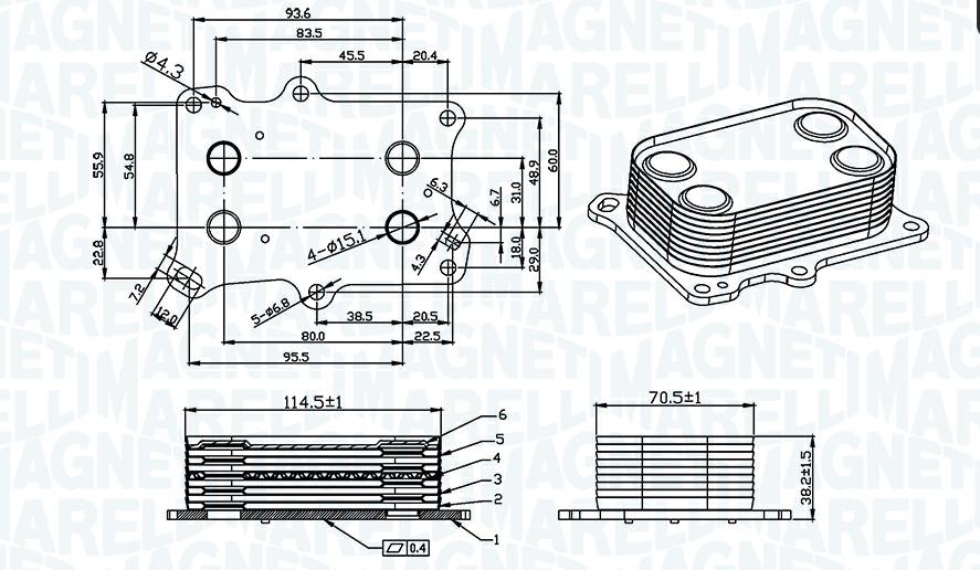 Articolo T156V - RADIATORE OLIO, OLIO MOTORE AR MITO 1.4 TB
