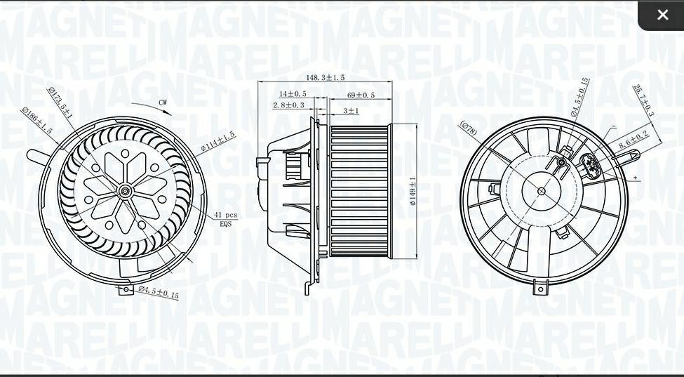 Articolo Y84QY - VENTOLA ABITACOLO SENSOROTAZ ORARIO AUDI A3 -SEAT-SKODA-VW-